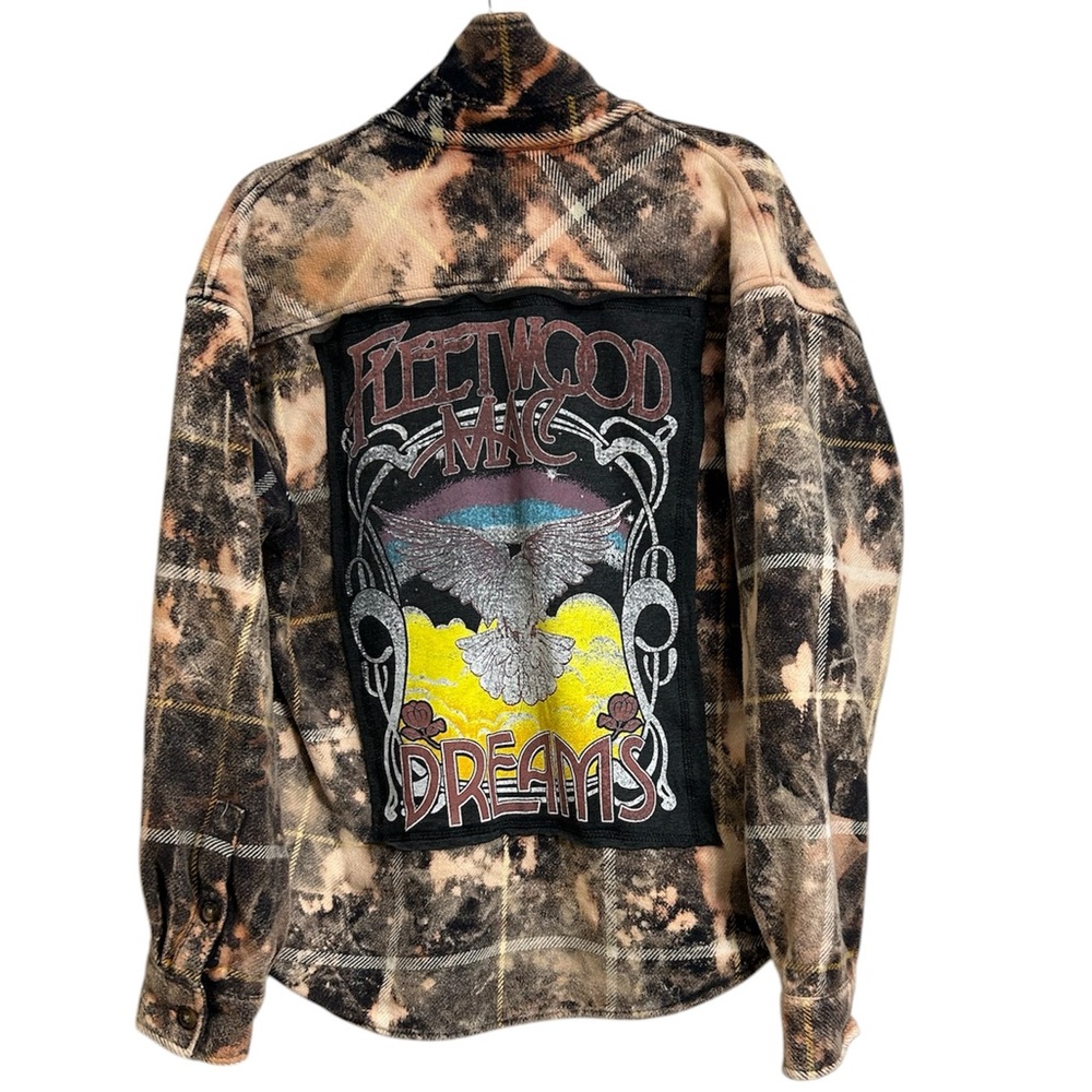 FLEETWOOD MAC ONE OF A KIND upcycled flannel shacket jacket creation by Rachelle